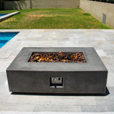 top view of Stonelum Manhattan 01 Rectangular Graphite Fire Pit Table