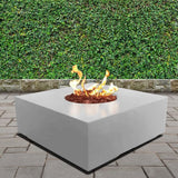 stonelum praga 1 square white gas fire pit in a garden