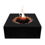 stonelum praga 1 square black gas fire pit