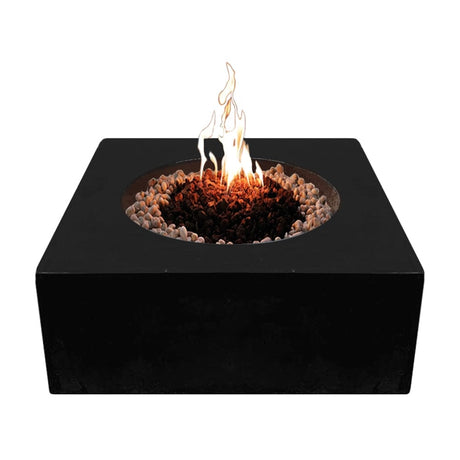 stonelum praga 1 square black gas fire pit