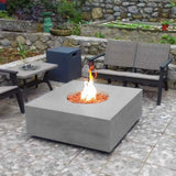 stonelum praga 1 square grey gas fire pit with propane tank cover