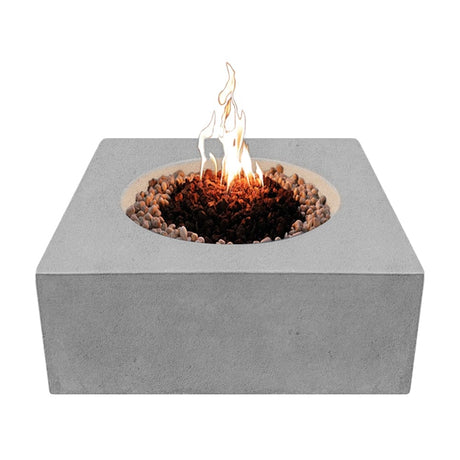 stonelum praga 1 square grey gas fire pit top view