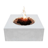 stonelum praga 1 square white gas fire pit top view