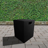 square black tank cover in garden