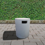 round white tank cover in garden