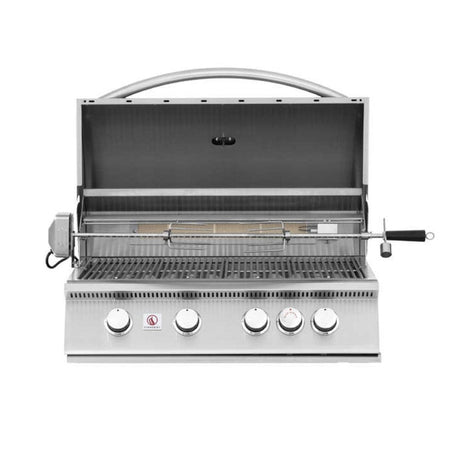 Summerset Sizzler 32-Inch 4-Burner Built-in Gas Grill Open hood