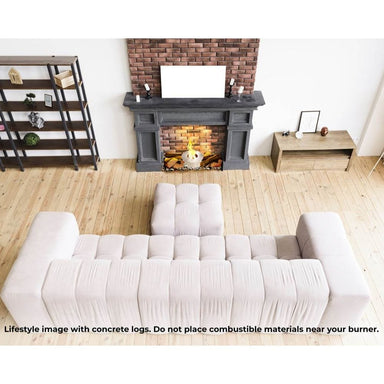 The Bio Flame 13-Inch Round Ethanol Fireplace Burner in living room