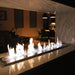 The Bio Flame 38" Ethanol Fireplace Burner installed in the dining room