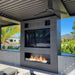 the bio flame 72-inch ethanol fireplace under a pergola