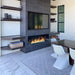 the bio flame 72-inch ethanol fireplace in a patio