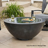 The Outdoor GreatRoom Company Cove 42-Inch Midnight Mist Gas Fire Bowl with Burner Lid and Food Beverages