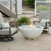 The Outdoor GreatRoom Company Cove 42-Inch White Gas Fire Bowl in Outdoor Area with Optional Wind Guard