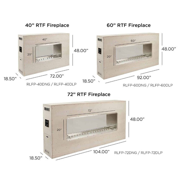 ready to finish gas fireplace specs