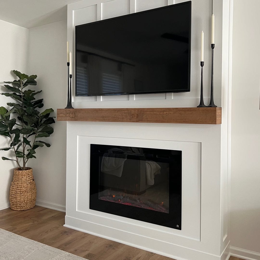 Touchstone Fireplace app screens for the Forte 40-Inch