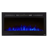 Touchstone Sideline 40-Inch recessed electric fireplace, front view