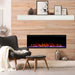 Touchstone Sideline Elite Electric Fireplace with White Mantel in a scandi inspired living room