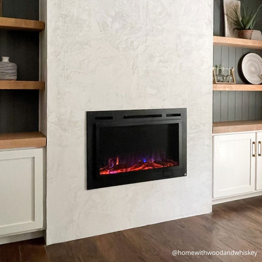 Touchstone Forte Steel 40-Inch electric fireplace installed in a room