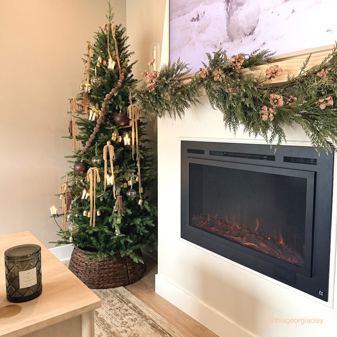 Touchstone Forte Steel 40-Inch electric fireplace installed in a room