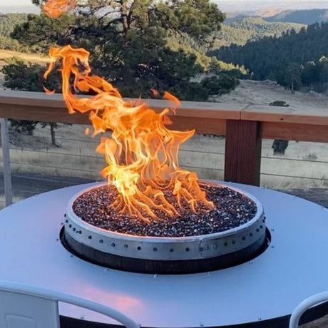 wine barrel dude coffee table wooden gas fire pit table with black fire glass