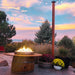 wine barrel dude coffee table wooden gas fire pit table with a sunset view