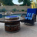 wine barrel dude coffee table wooden gas fire pit table by the pool