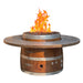 Wine Barrel Dude Full Barrel 46-Inch Wooden Gas Fire Pit Table