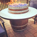 wine barrel dude full barrel gas fire pit table on a patio