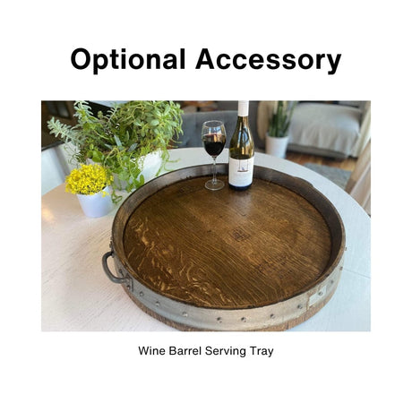 optional wine barrel serving tray