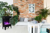 Cube Electric Fireplace with Base Legs in Living Room
