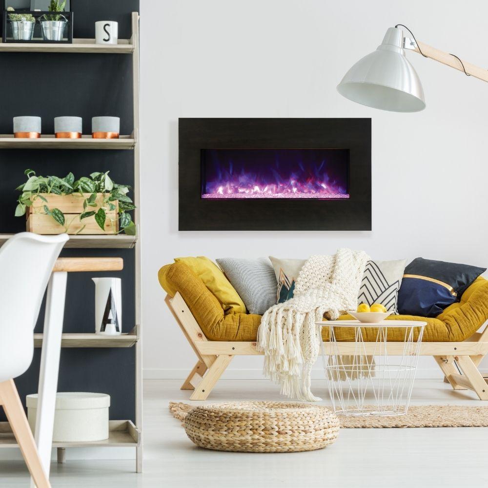 Amantii Panorama XS 40″ Built-in Indoor /Outdoor Electric Fireplace in Apartement