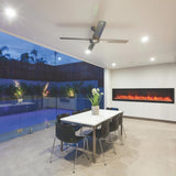 Amantii Panorama DEEP 88″ Electric Fireplace in Poolside Patio