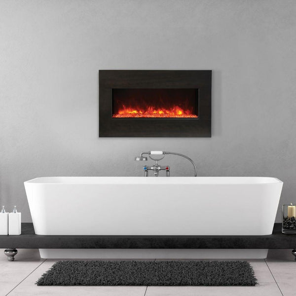 Amantii Panorama XS 40″ Built-in Indoor /Outdoor Electric Fireplace in Bathroom