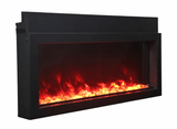 Amantii Panorama XS 40″ Built-in Indoor /Outdoor Electric Fireplace (BI‐40‐XTRASLIM) with red flame
