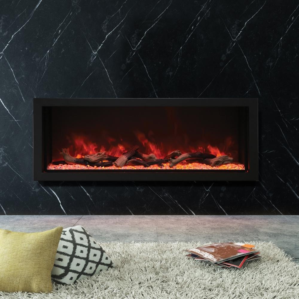 Amantii Panorama XT 60" Indoor /Outdoor Electric Fireplace with Carpet & Pillows