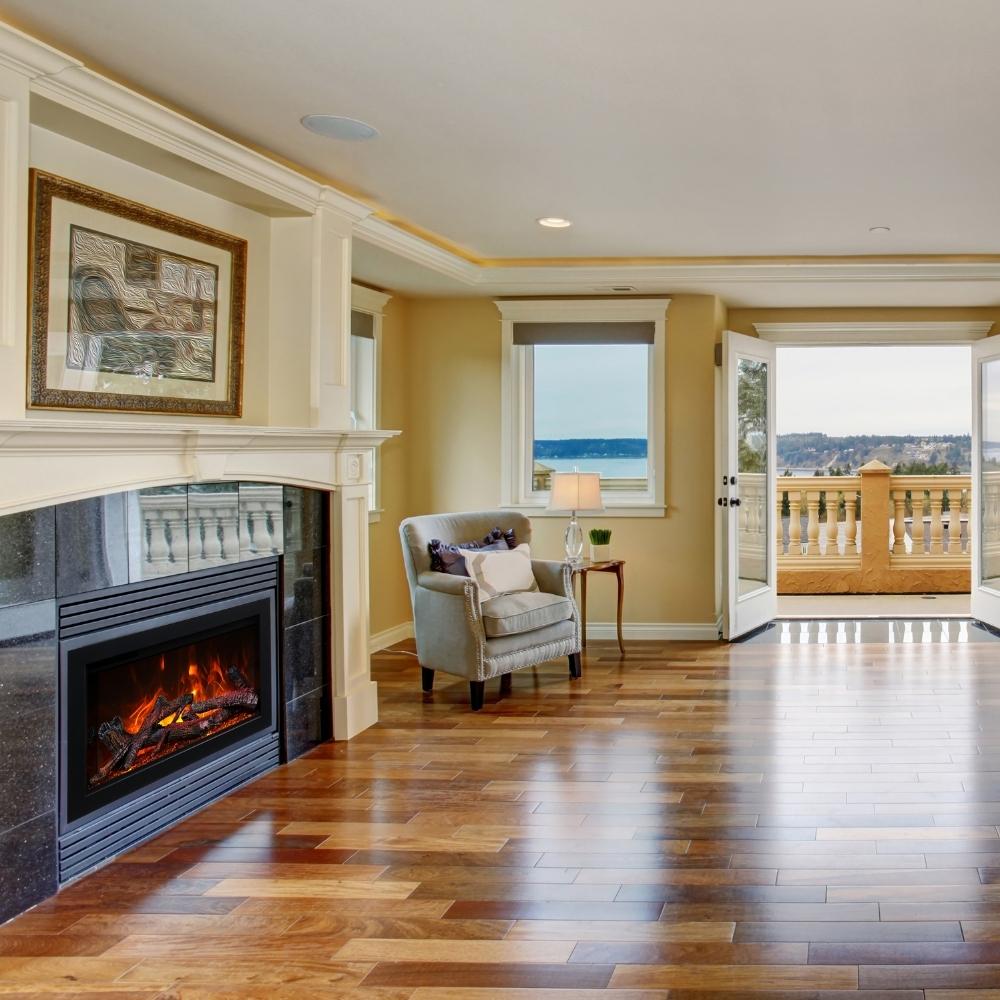Amantii Traditional 26" Built-in Electric Fireplace in Entertainment Room
