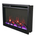 Amantii Traditional Xtraslim Wall Mounted Indoor Electric Fireplace with WiFi with purple ember bed
