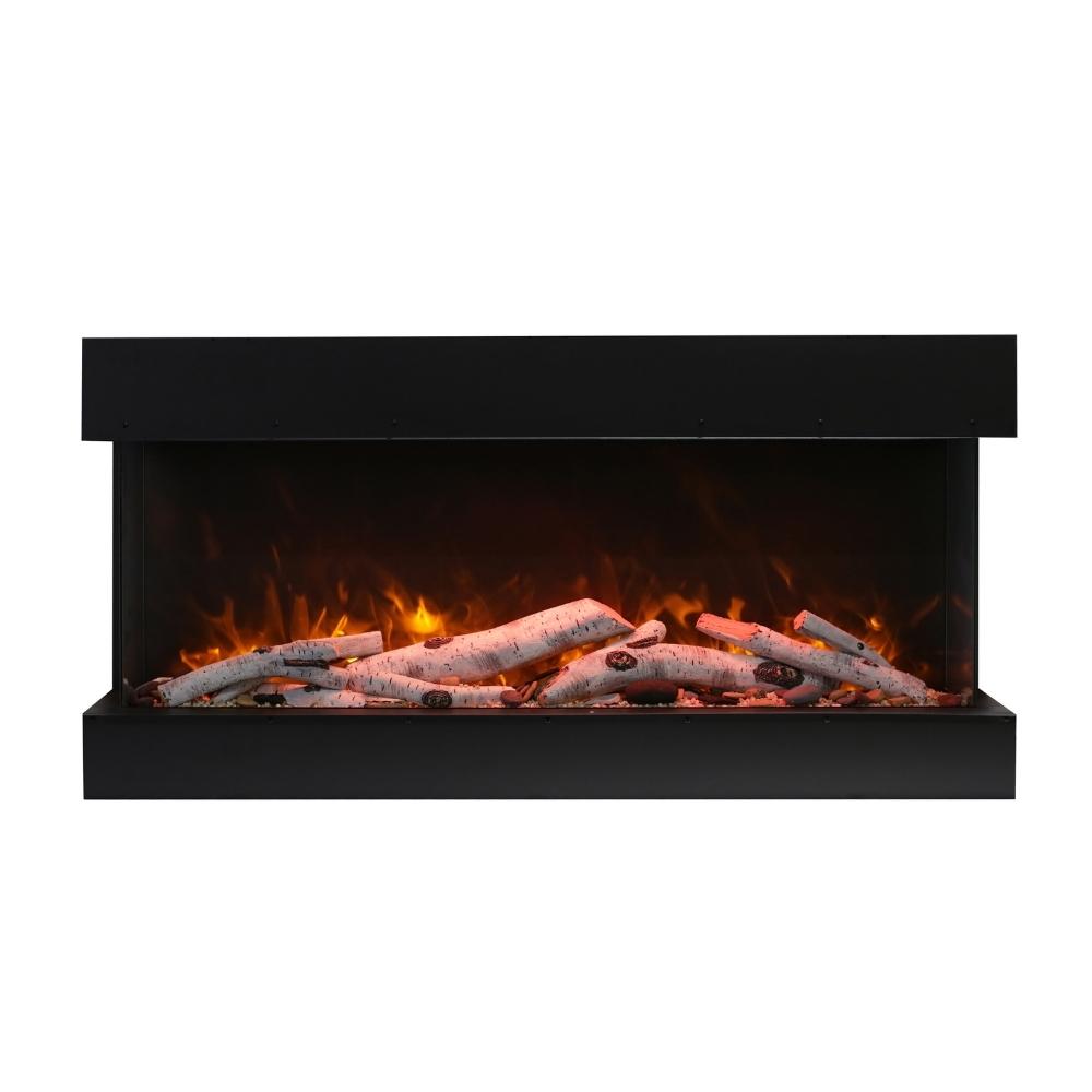 Amantii TRU-VIEW 50" Indoor /Outdoor 3-Sided Electric Fireplace with Birch Logs