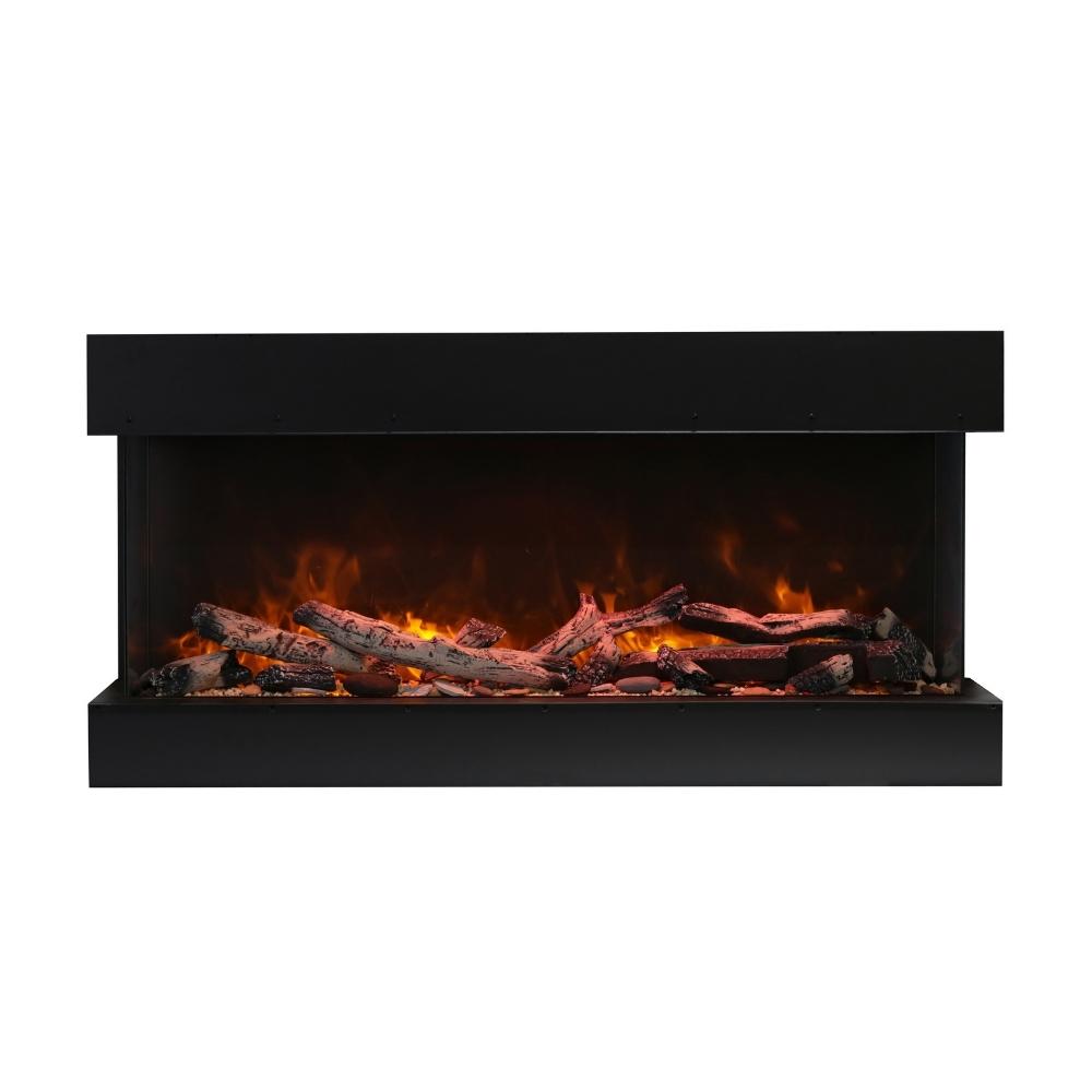 Amantii TRU-VIEW 50" Indoor /Outdoor 3-Sided Electric Fireplace with Driftwood Logs