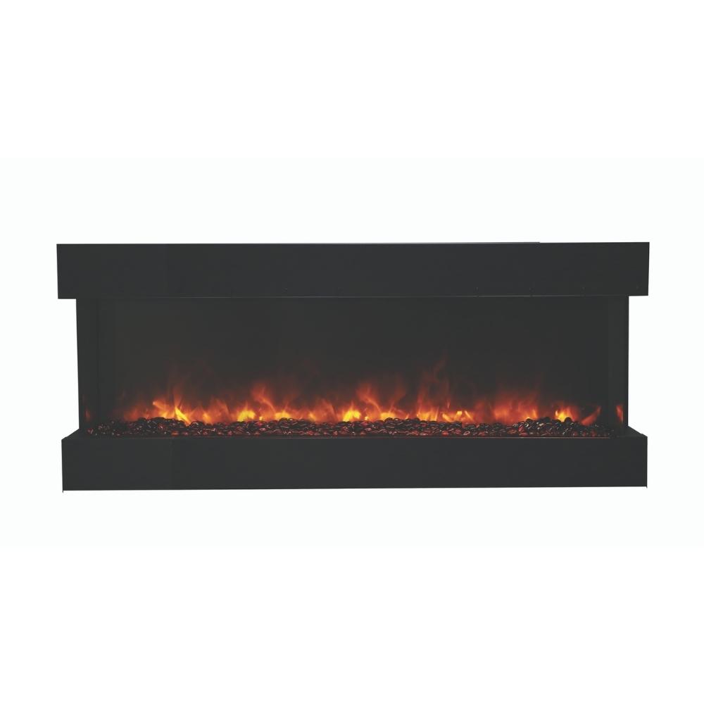 Amantii TRU-VIEW 60" Indoor /Outdoor 3-Sided Electric Fireplace with Fire Glass