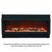DEEP 40-Inch Built-in Indoor/Outdoor Electric Fireplace with red Flame and Black steel surround with Large Glass Nuggets and Logss