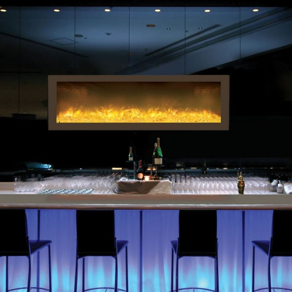 Amantii Panorama DEEP 50-Inch Built-in Indoor/Outdoor Electric Fireplace in Bar setting