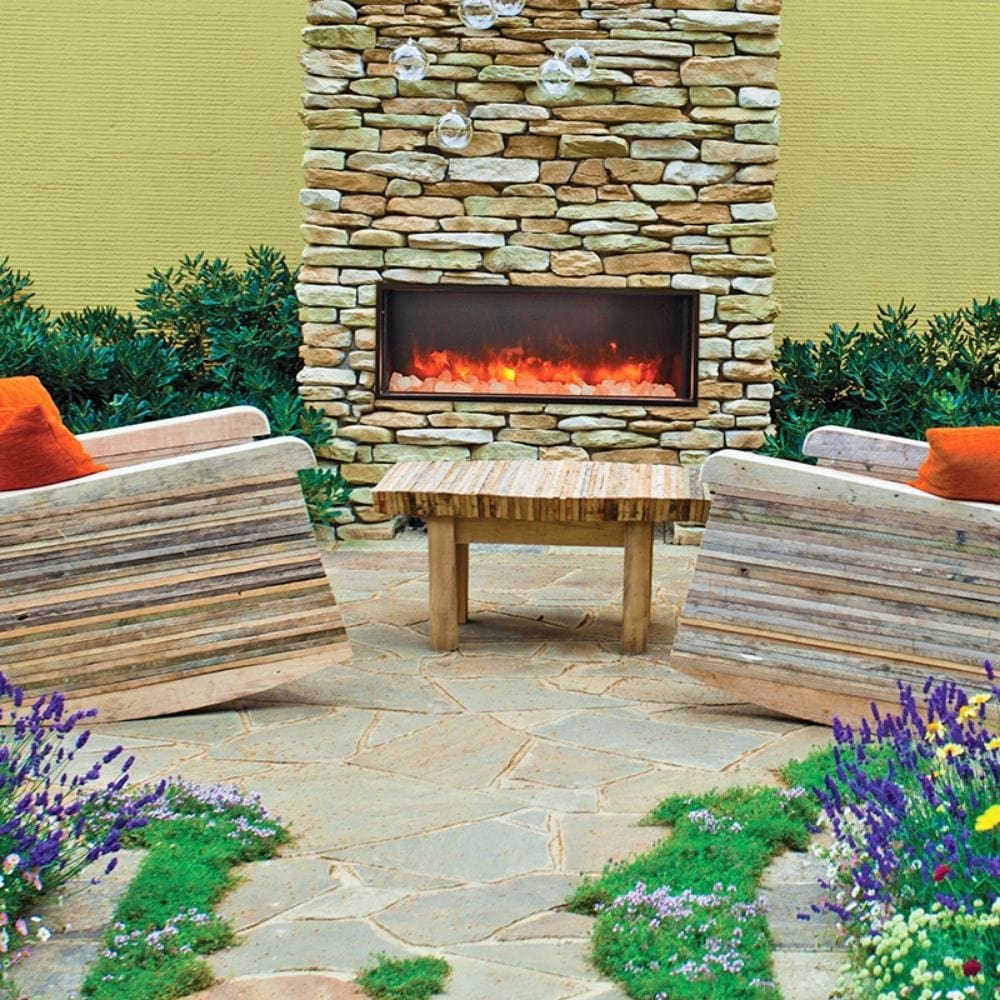 Amantii Panorama DEEP 50-Inch Built-in Indoor/Outdoor Electric Fireplace (BI-50-DEEP) without Black Surround