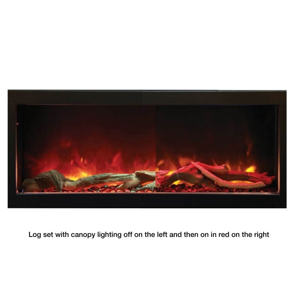 Log set with Canopy lighting on and off