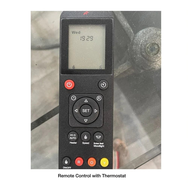 Remote with Thermostat - close-up view