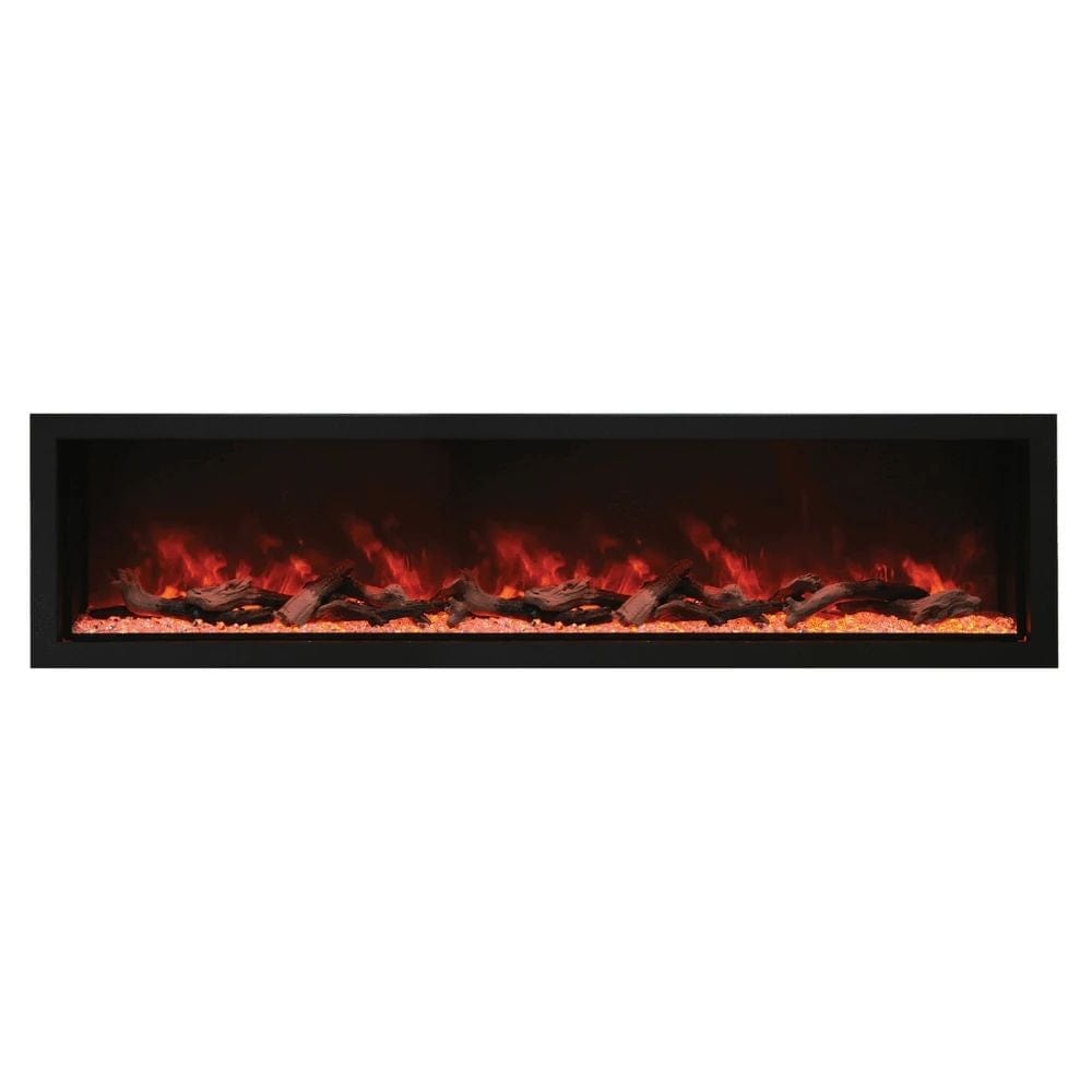 Amantii Panorama SLIM 88-Inch Built-in Indoor /Outdoor Electric Fireplace (BI-88-SLIM) with Logs