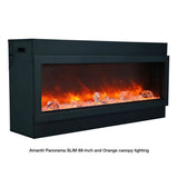 Amantii Panorama SLIM 88-Inch Built-in Indoor /Outdoor Electric Fireplace (BI-88-SLIM) with Orange Flame