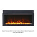 Amantii Panorama XS 50-Inch Built-in Indoor /Outdoor Electric Fireplace (BI‐50‐XTRASLIM) with yellow canopy lighting