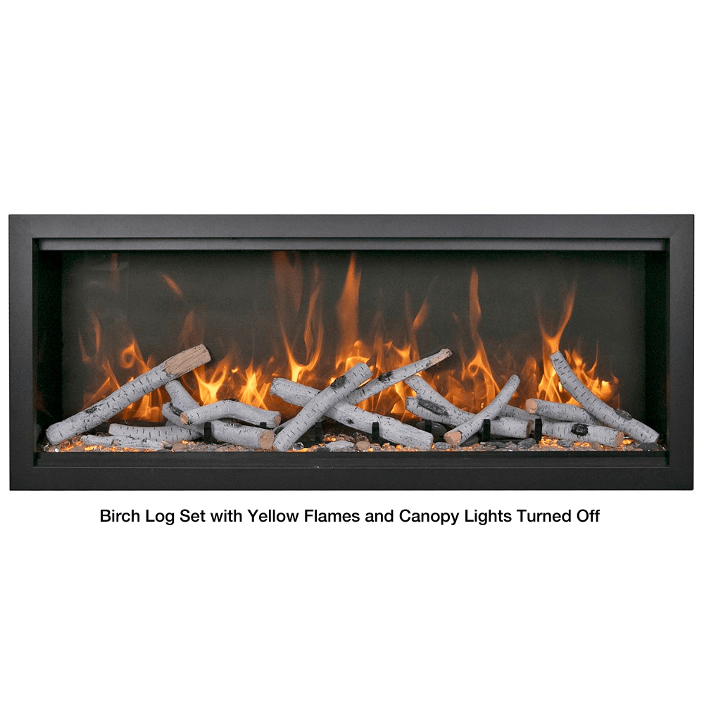 Amantii Bespoke XT Electric Fireplace with Birch Logs and Lights Turned Off