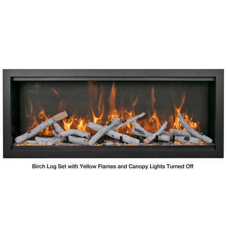 Amantii Bespoke XT Electric Fireplace with Birch Logs and Lights Turned Off