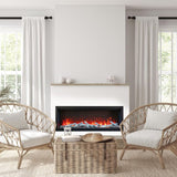 Amantii SYMMETRY Bespoke Extra Tall 60" Electric Fireplace with WiFi and Sound in minimalistic Loungeroom